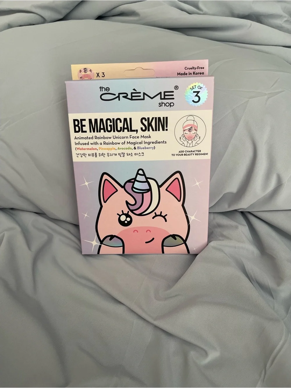 the CRÈME Shop Be Magical, Skin! Pink Unicorn Face Mask (3-Pack)